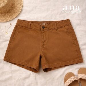 a.n.a Mid Rise Brown Shorts Size 6 | Casual Summer | Neutral Minimal | Chino